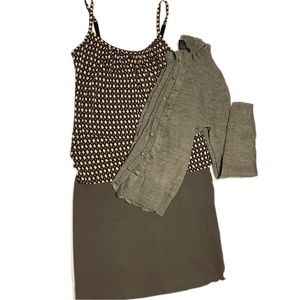 NEW YORK & CO. • 3 Piece Work Outfit Skirt Top Sweater • Size 2/XS